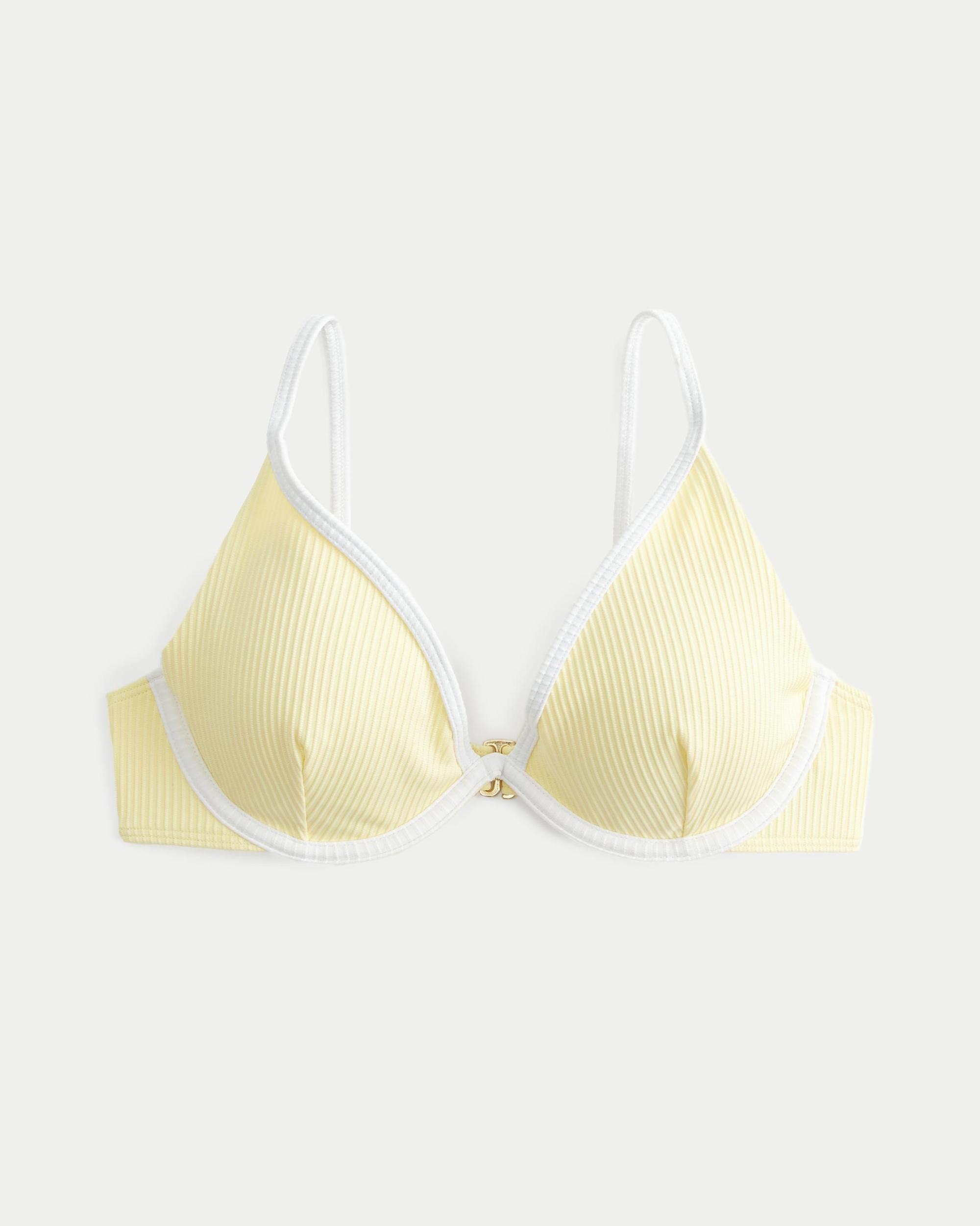 Ribbed Plunge Underwire Bikini Top Product Image