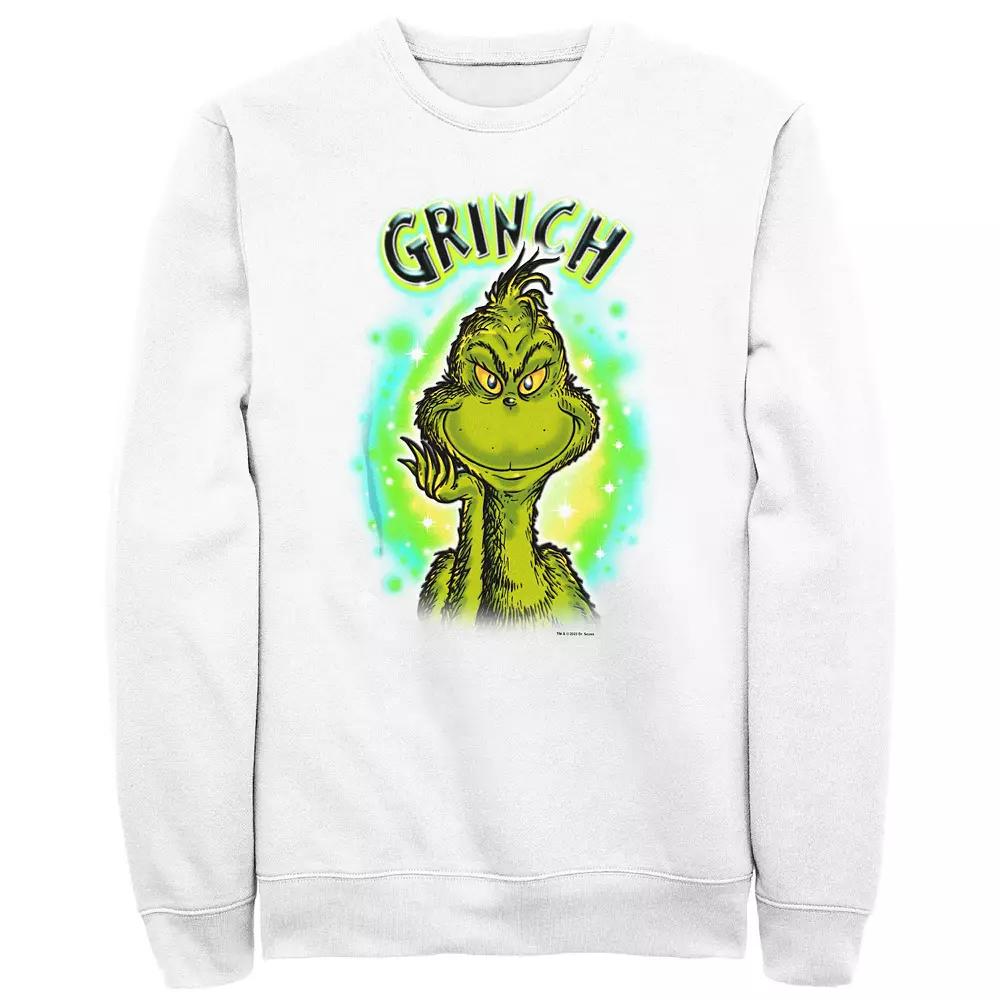 Big & Tall Dr. Seuss Grinch Airbrush Background Graphic Fleece, Men's,  Product Image