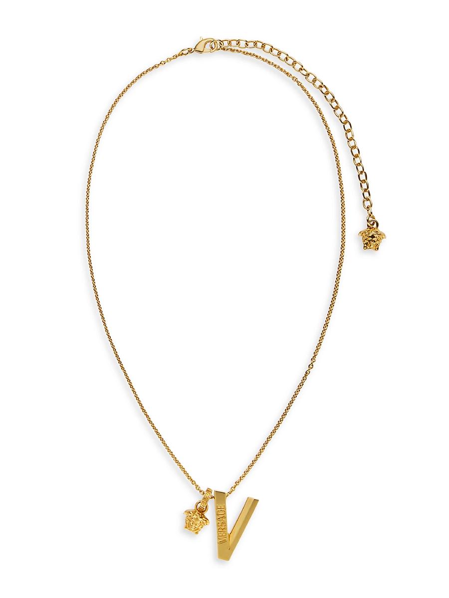Womens Goldtone V & Medusa Pendant Necklace Product Image