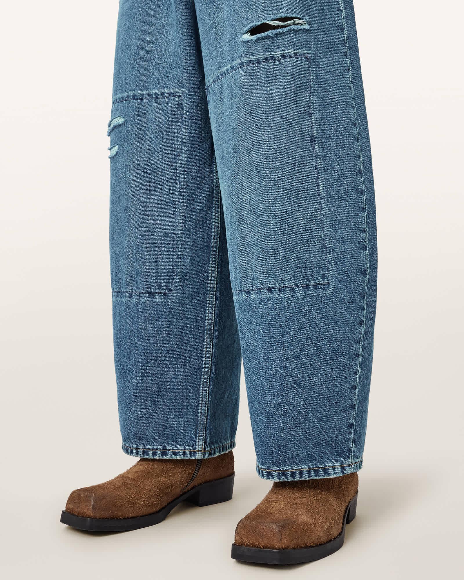 Barrel Slouch Denim Jeans DESTROY MID INDIGO | ALLSAINTS US Product Image