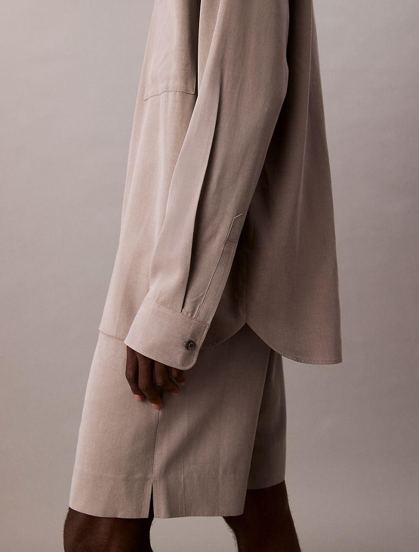 Lyocell Relaxed Button-Down Shirt  Product Image