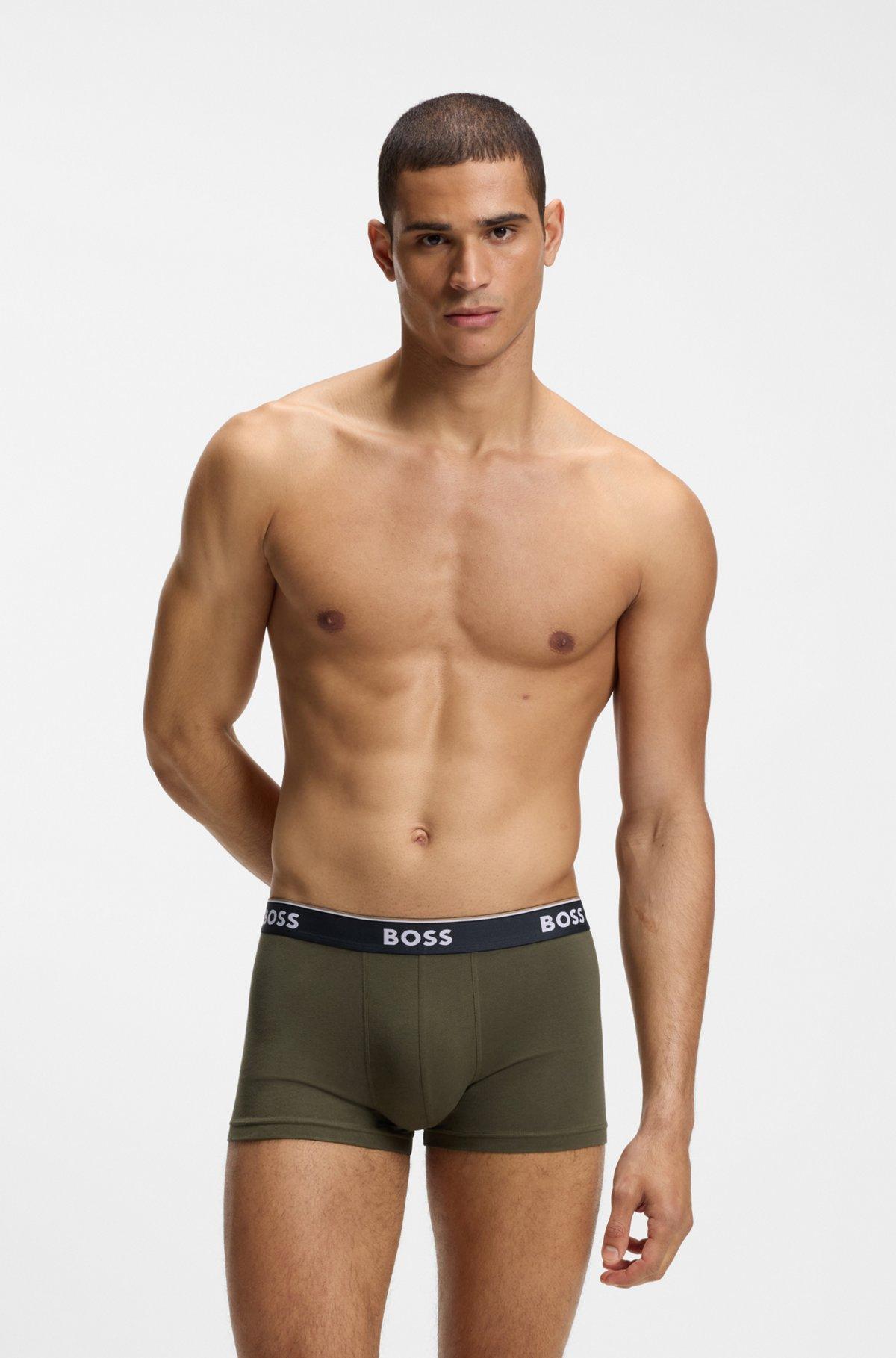 Three-pack of stretch-cotton trunks with logo waistbands Product Image
