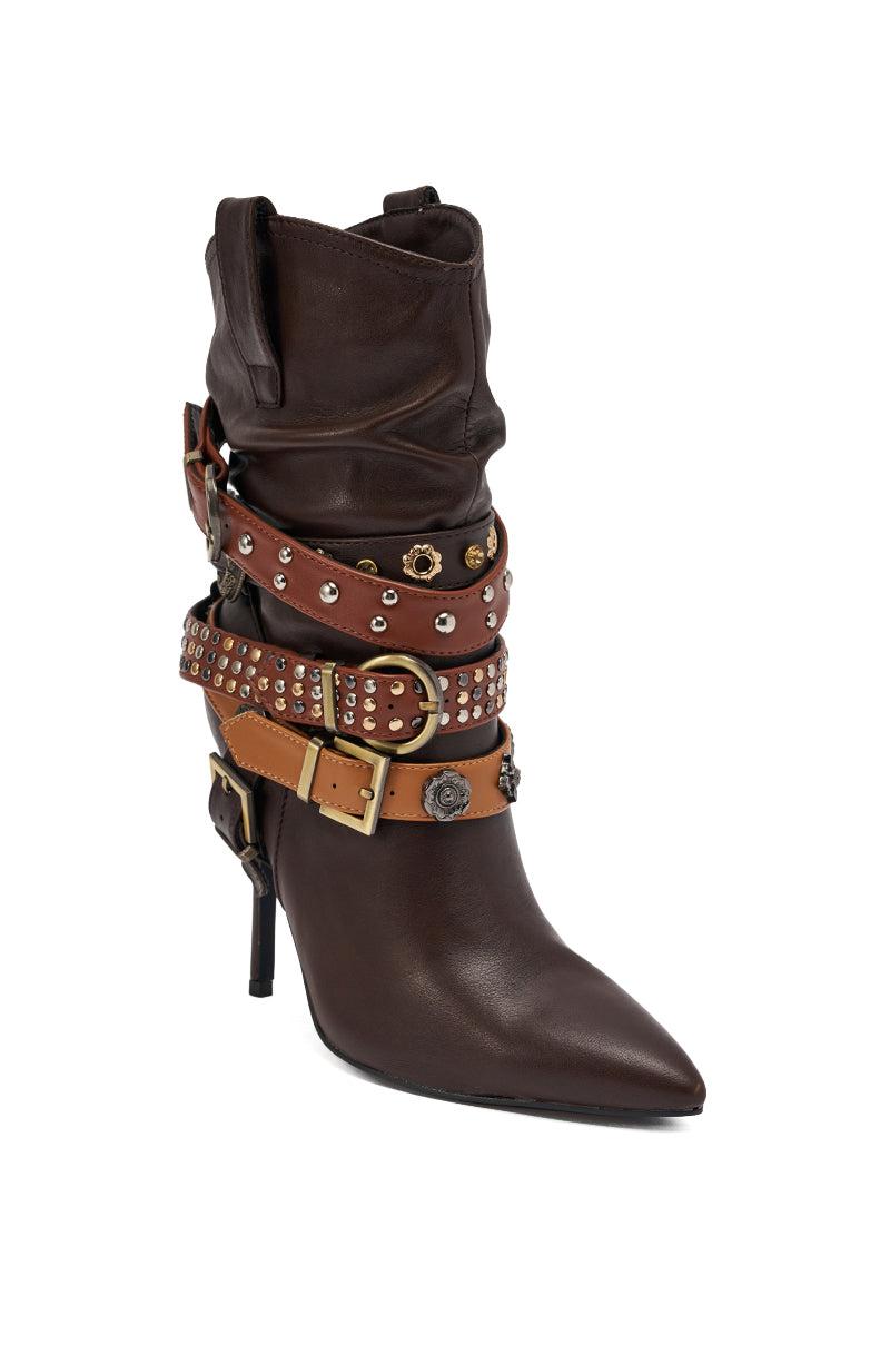 AZALEA WANG BROWN STILETTO BOOTIE Product Image