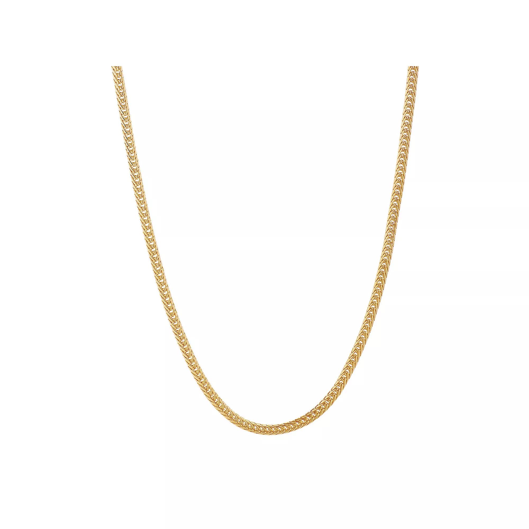 Men's 14k Gold Plated Foxtail Chain Necklace - 18 in., Women's, Size: 18", Gold Tone Product Image