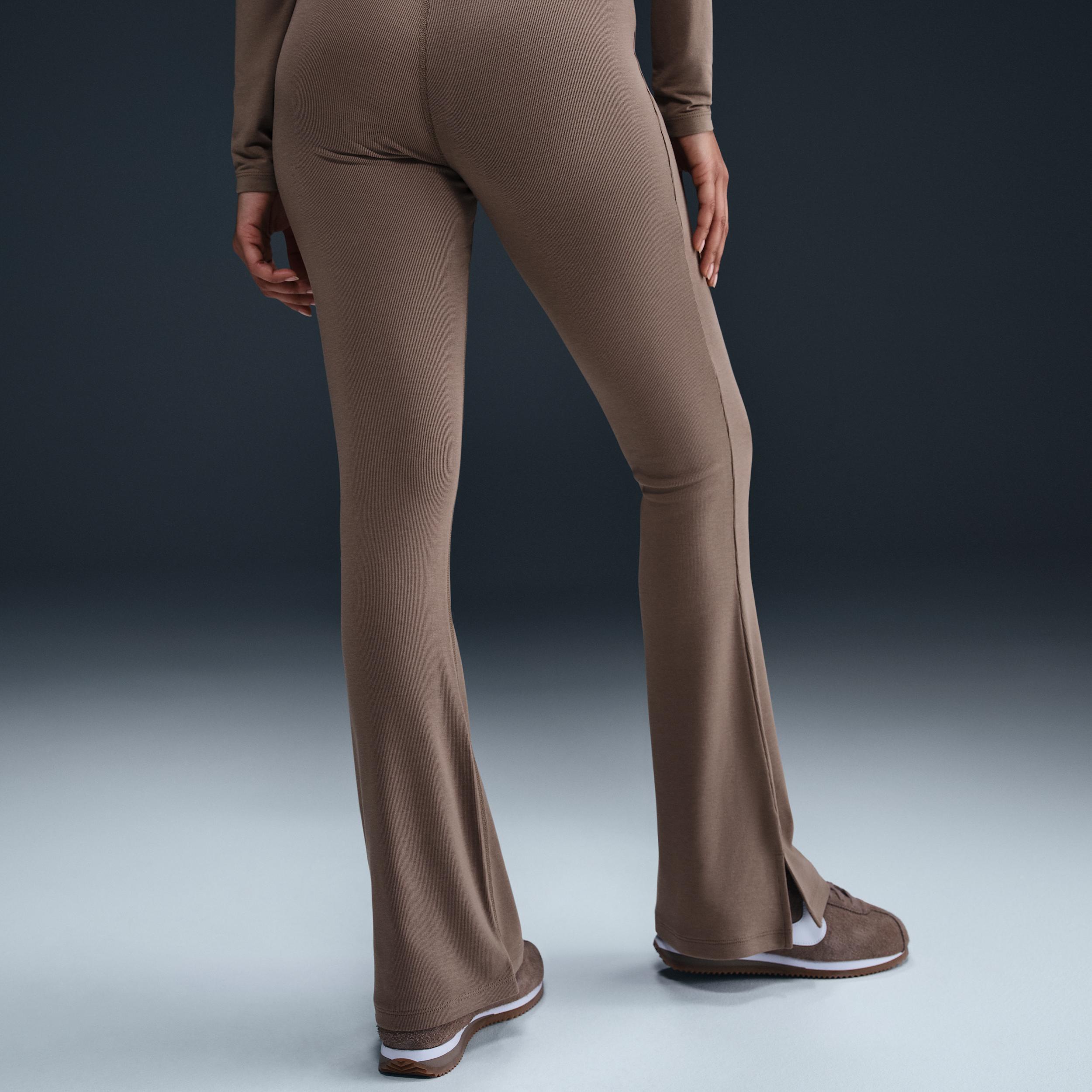 Women's Nike Sportswear Chill Knit Tight Mini-Rib Flared Leggings Product Image