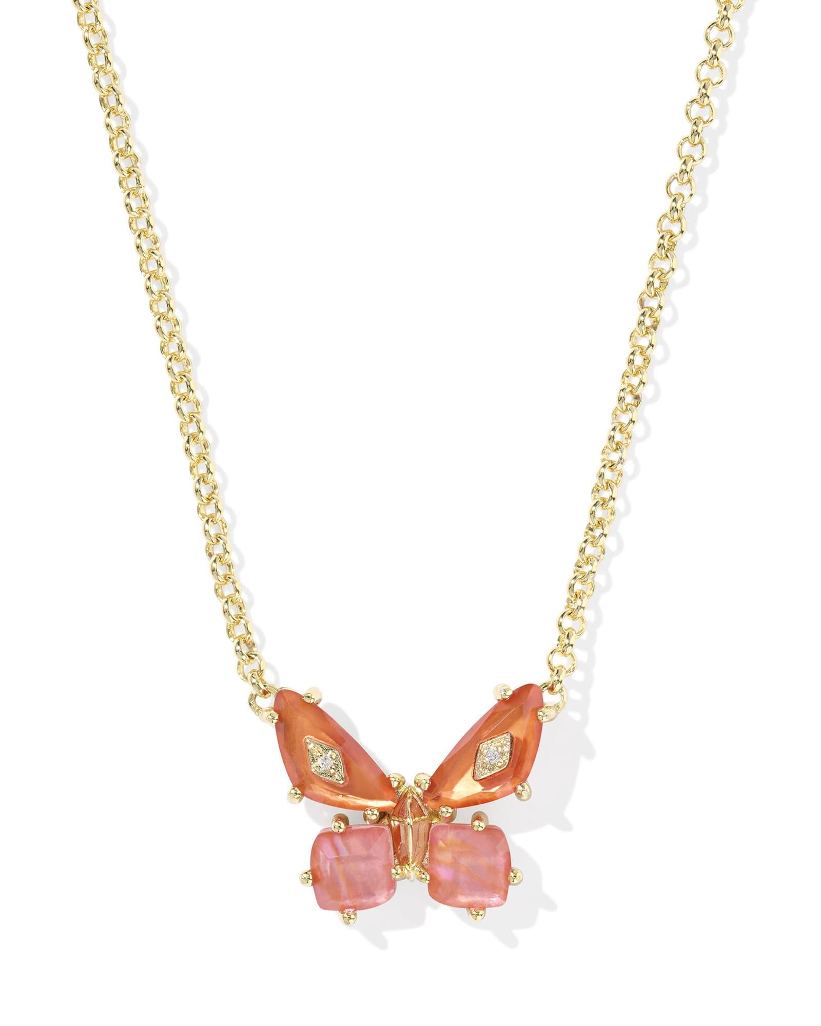 Bianca Butterfly Gold Short Pendant Necklace Product Image
