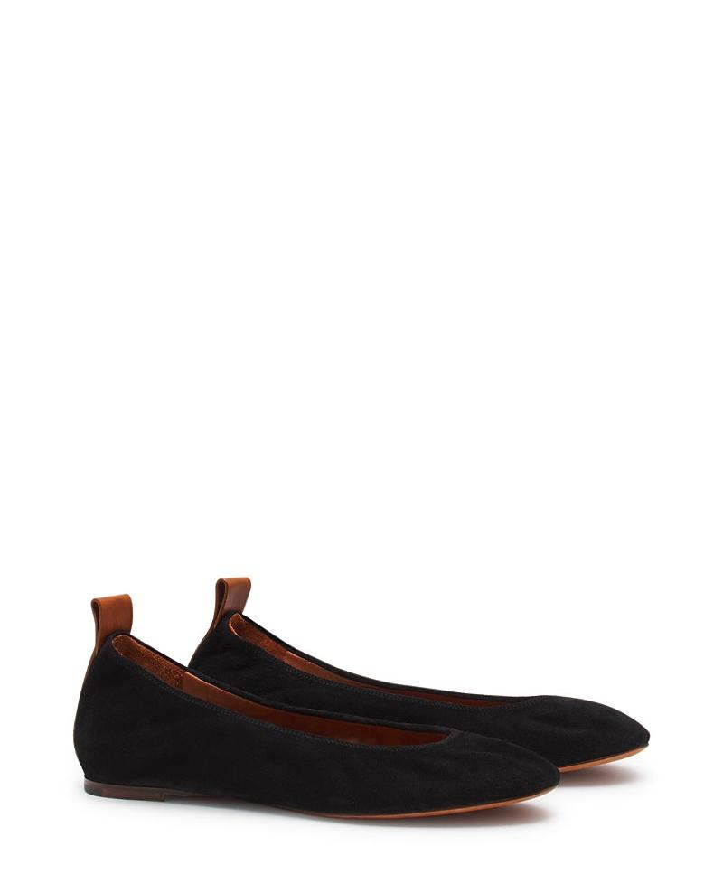 Lanvin Womens The Suede Ballerina Flat Product Image