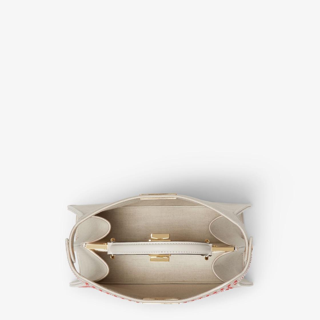 Peekaboo ISeeU SmallCanvas bag with Coral Bandana embroidery Product Image