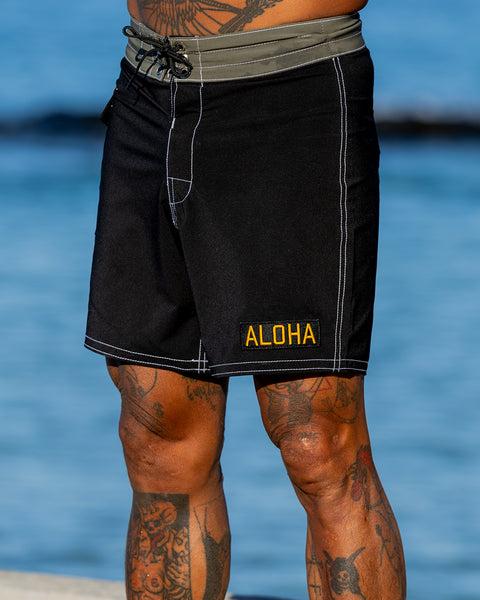808 Boardshorts - Black Aloha Product Image