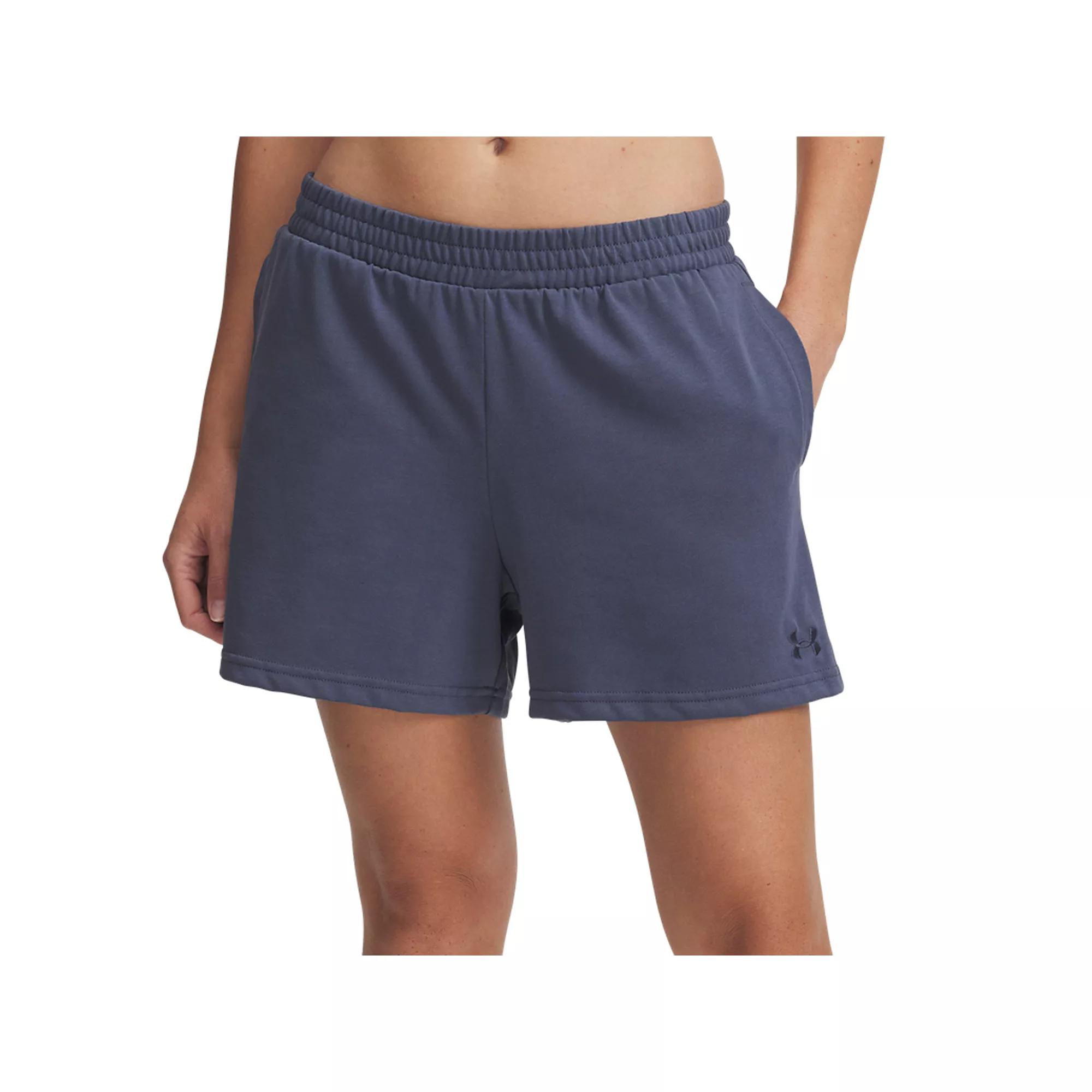 Women's Under Armour Rival Knit Shorts, Size: Medium, Downpour Gray Product Image