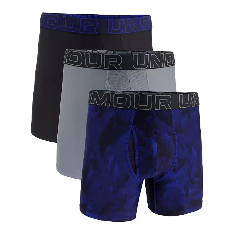 Men's Under Armour 3-pack Performance Tech Printed 6-in. Boxer Briefs,  Product Image