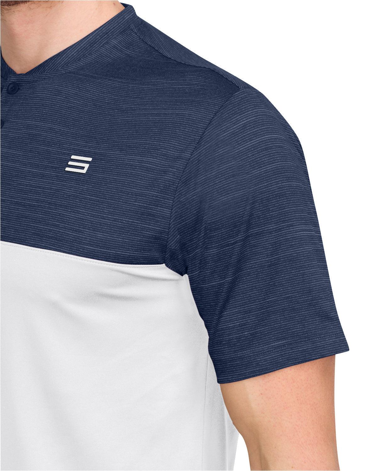 Three Sixty Six Two Tone Collarless Golf Polo Male Product Image