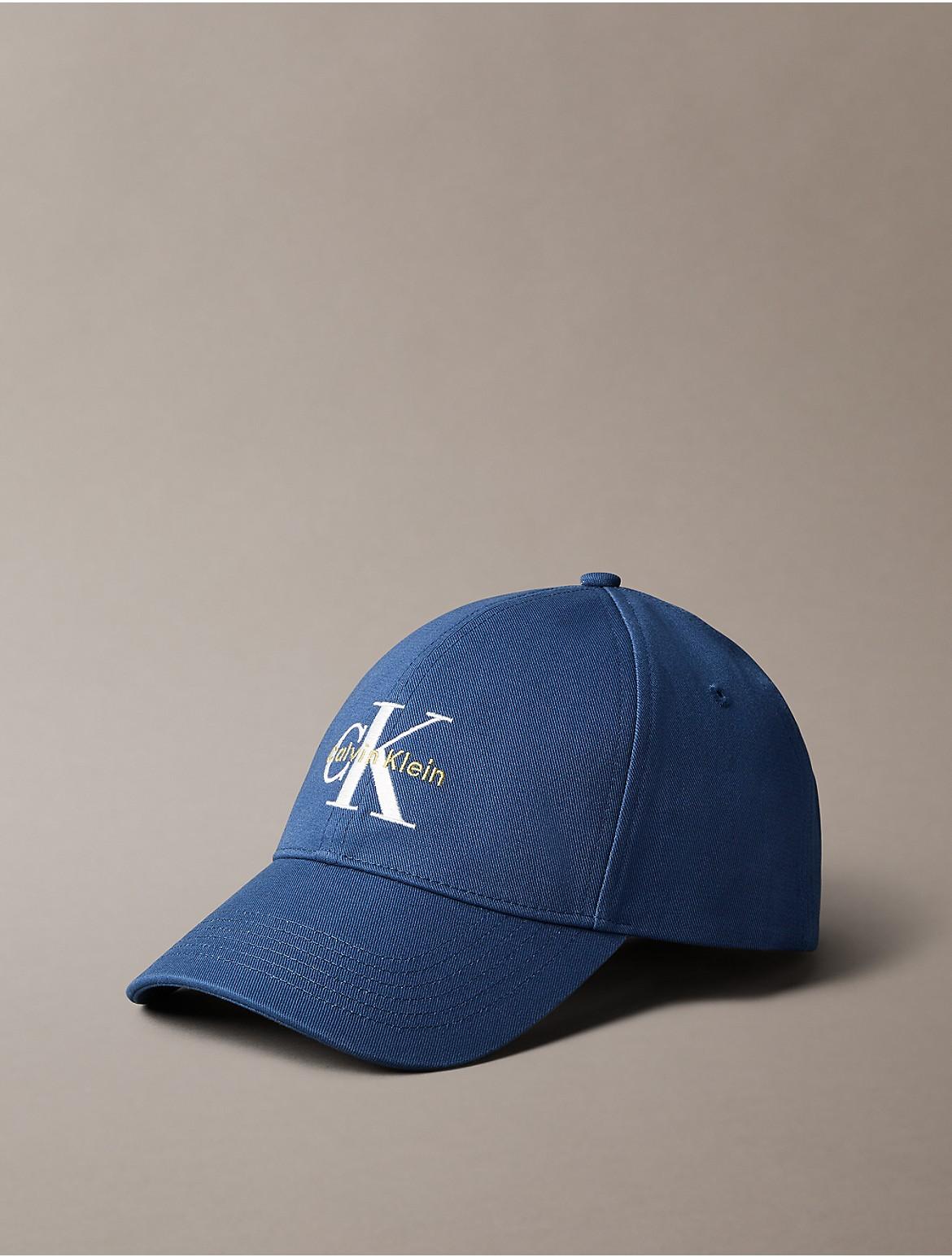 Calvin Klein Mens Monogram Logo Baseball Cap - Blue Product Image