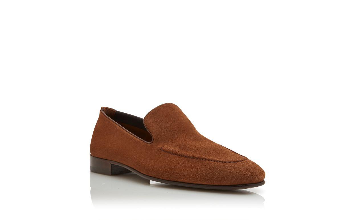 TRURO Brown Suede Loafers  Product Image