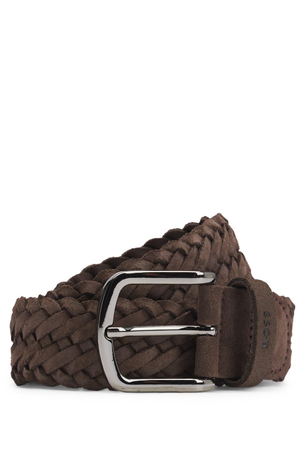 Woven suede belt with logo keeper Product Image