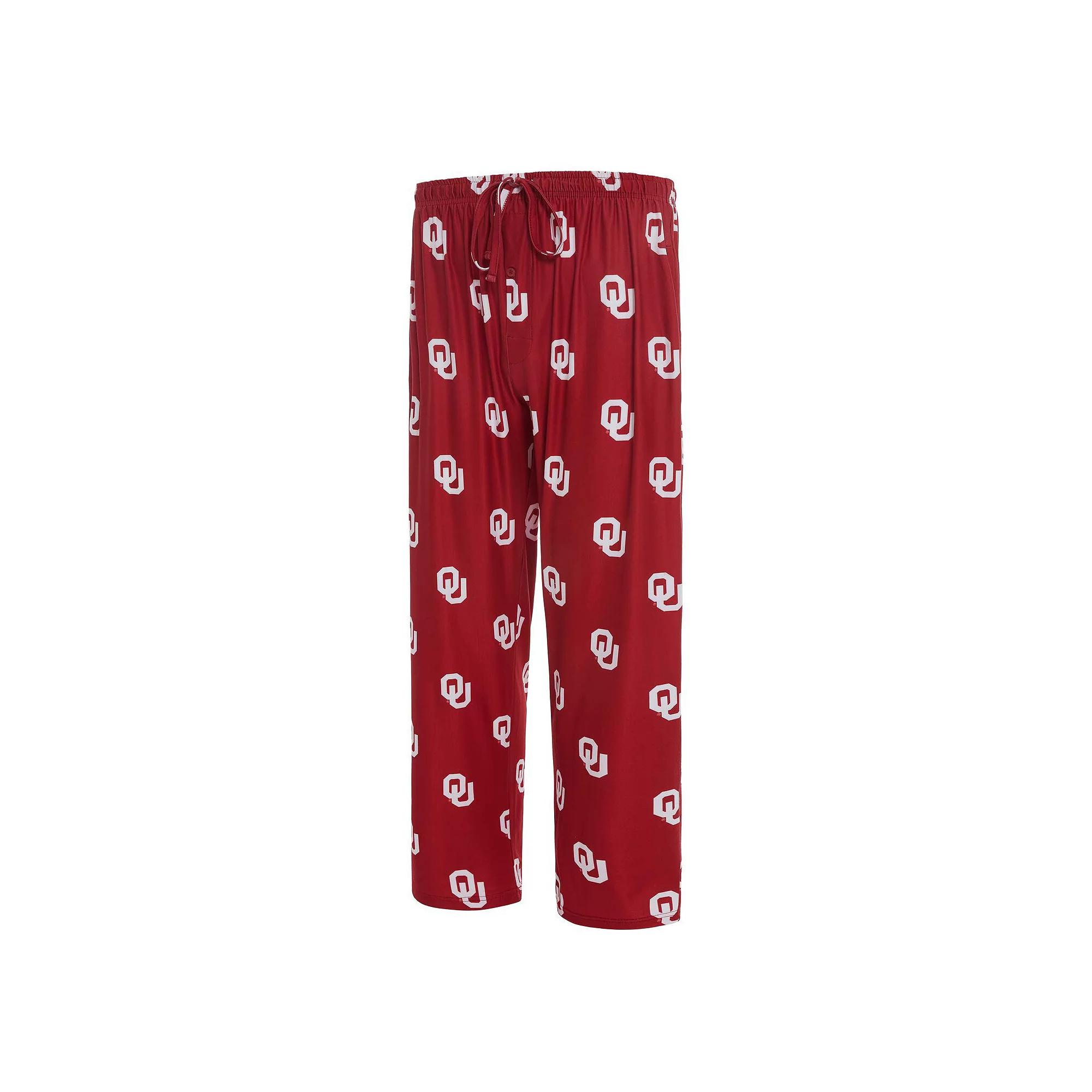 Men's Concepts Sport Crimson Oklahoma Sooners Logo Flagship Allover Print Pants, Size: Small, Red Product Image