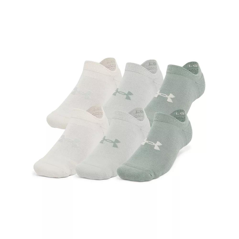 Women's Under Armour Essential Cushion No-Show Socks 6-Pack, Size: Medium, Silica Silica Grey Product Image