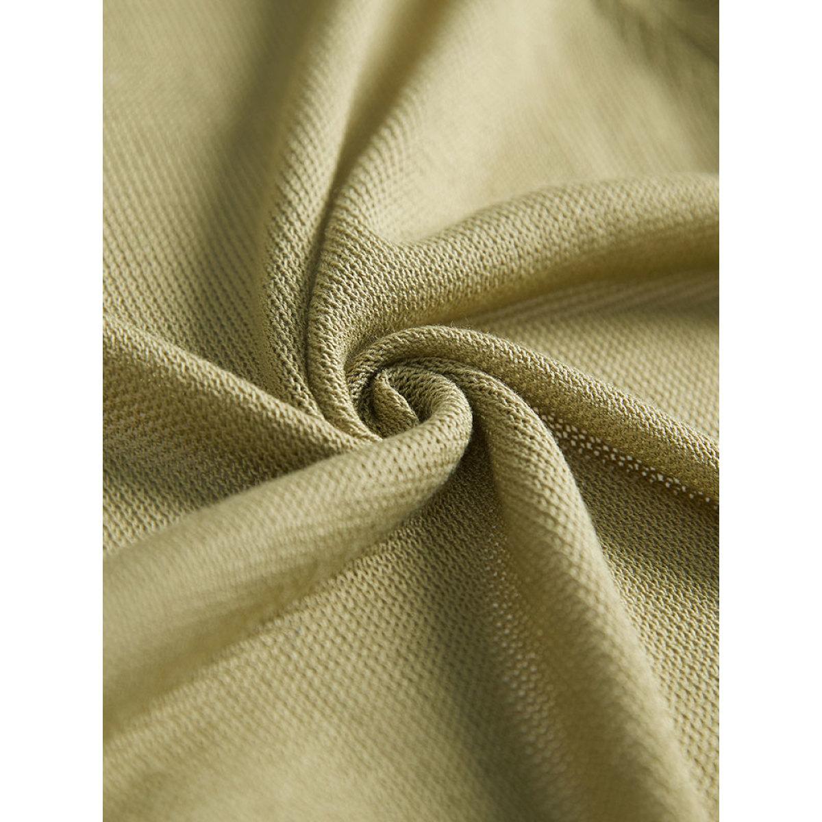 Plus Size Solid Patched Pocket Geometric Eyelet Raglan Sleeve Cardigan Olive Women Casual Loose Long Sleeve Dailywear Cardigans BloomChic 10/M Product Image