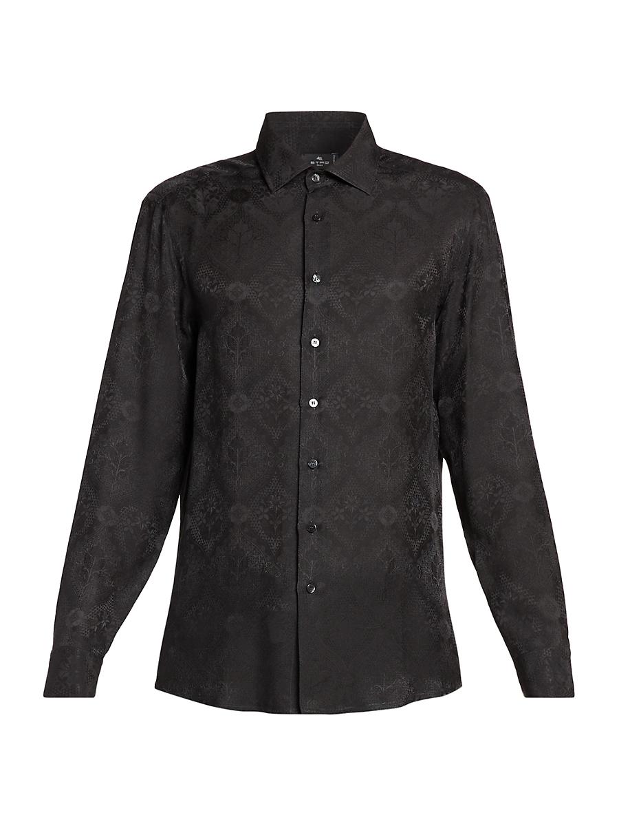 Mens Floral Silk Sport Shirt Product Image