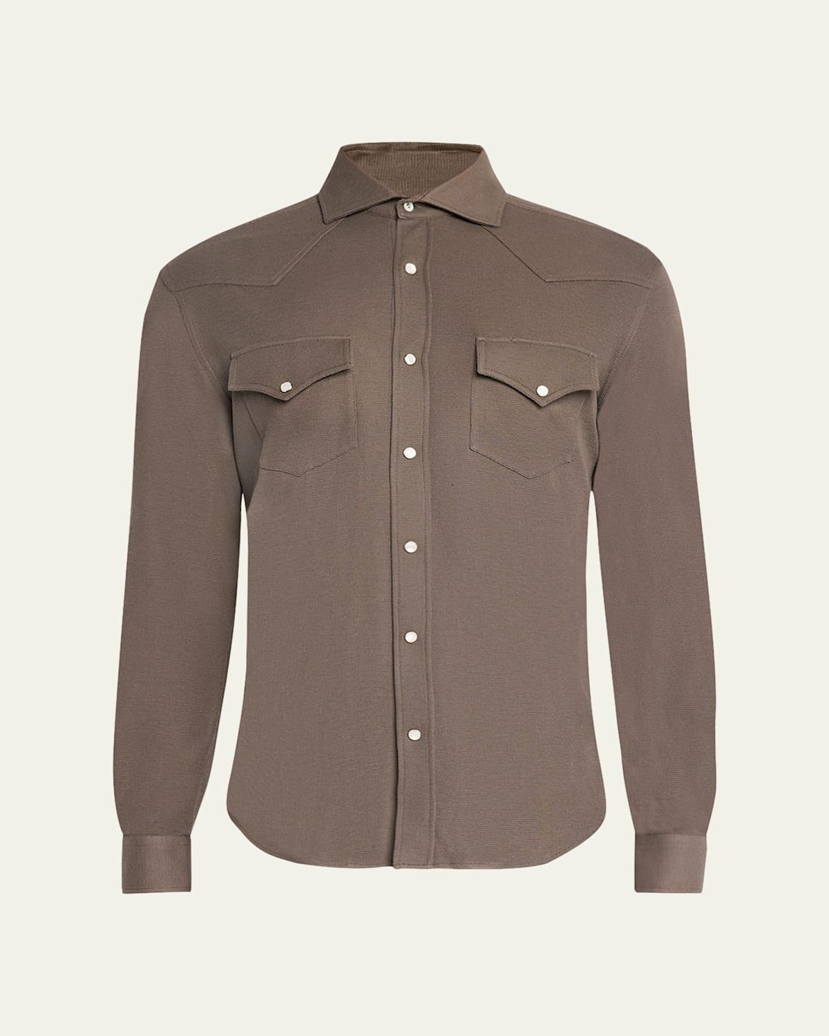 Mens Cotton and Silk Western Shirt Product Image