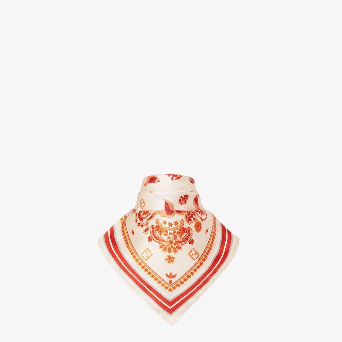 FF FoulardIvory silk Coral Bandana foulard Product Image