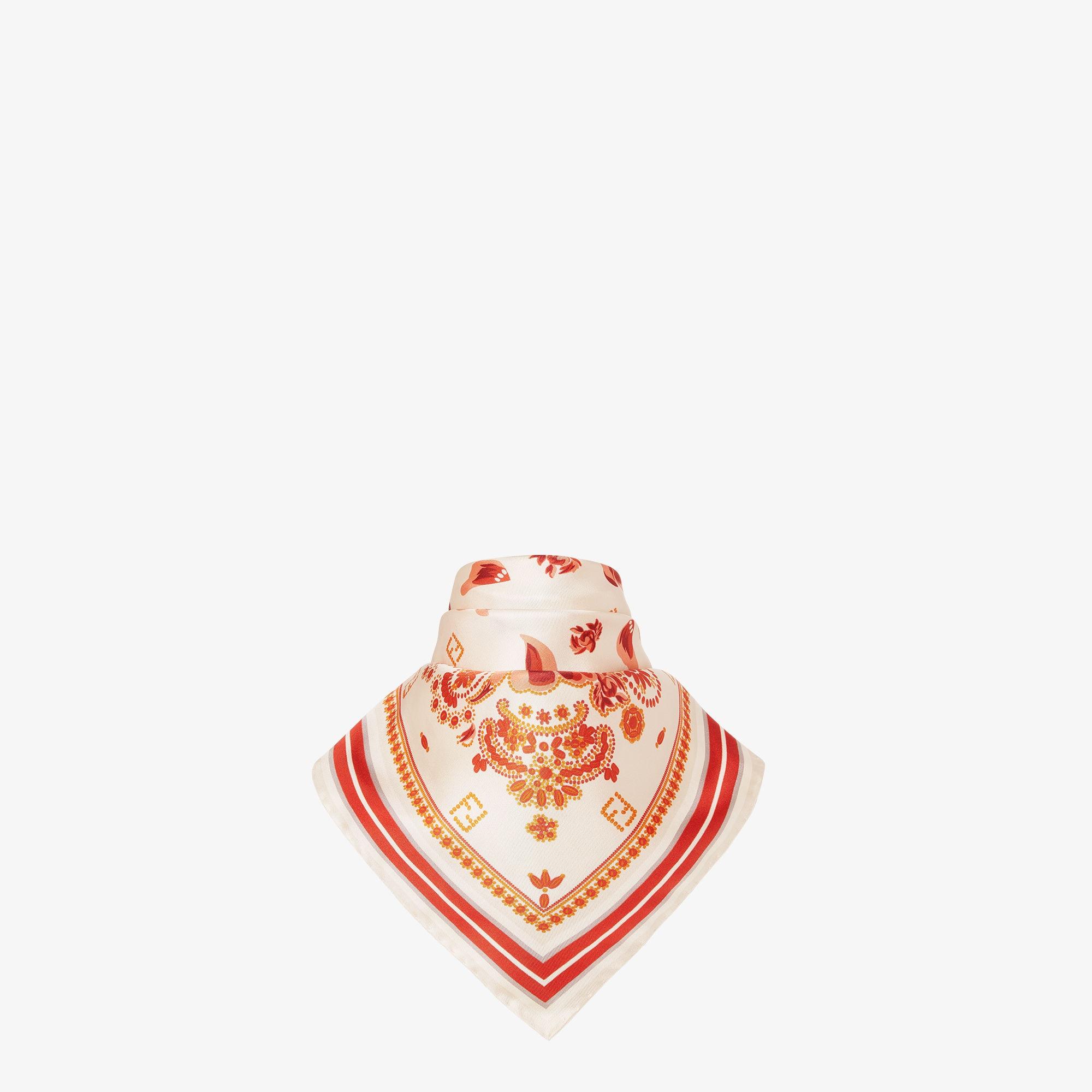 FF FoulardIvory silk Coral Bandana foulard Product Image
