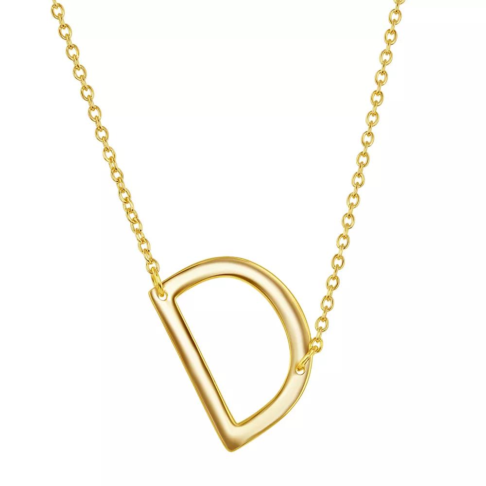 Sterling Silver Sideways Initial Necklace, Women's, Size: 16-18" ADJ, Gold Tone Z Product Image