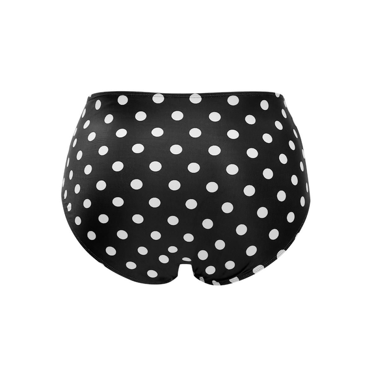 Plus Size Polka Dot Twist Front Adjustable Straps Swim Dress Women's Swimwear BlackFlower Vacation Bodycon Deep V-neck High stretch Curve Swim Dresses BloomChic 22-24/3X Product Image