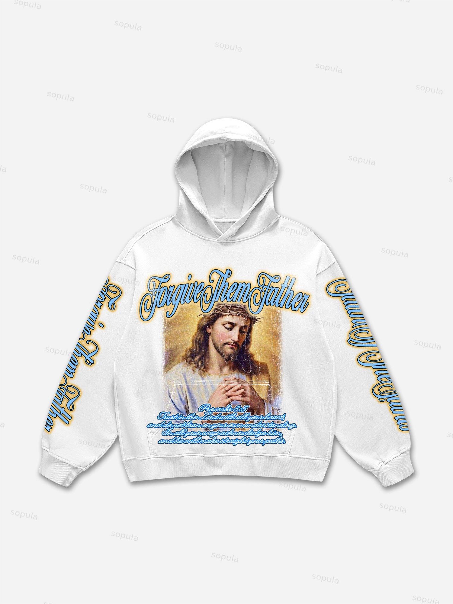 Forgive Them Father Jesus Graphic Hoodie Product Image