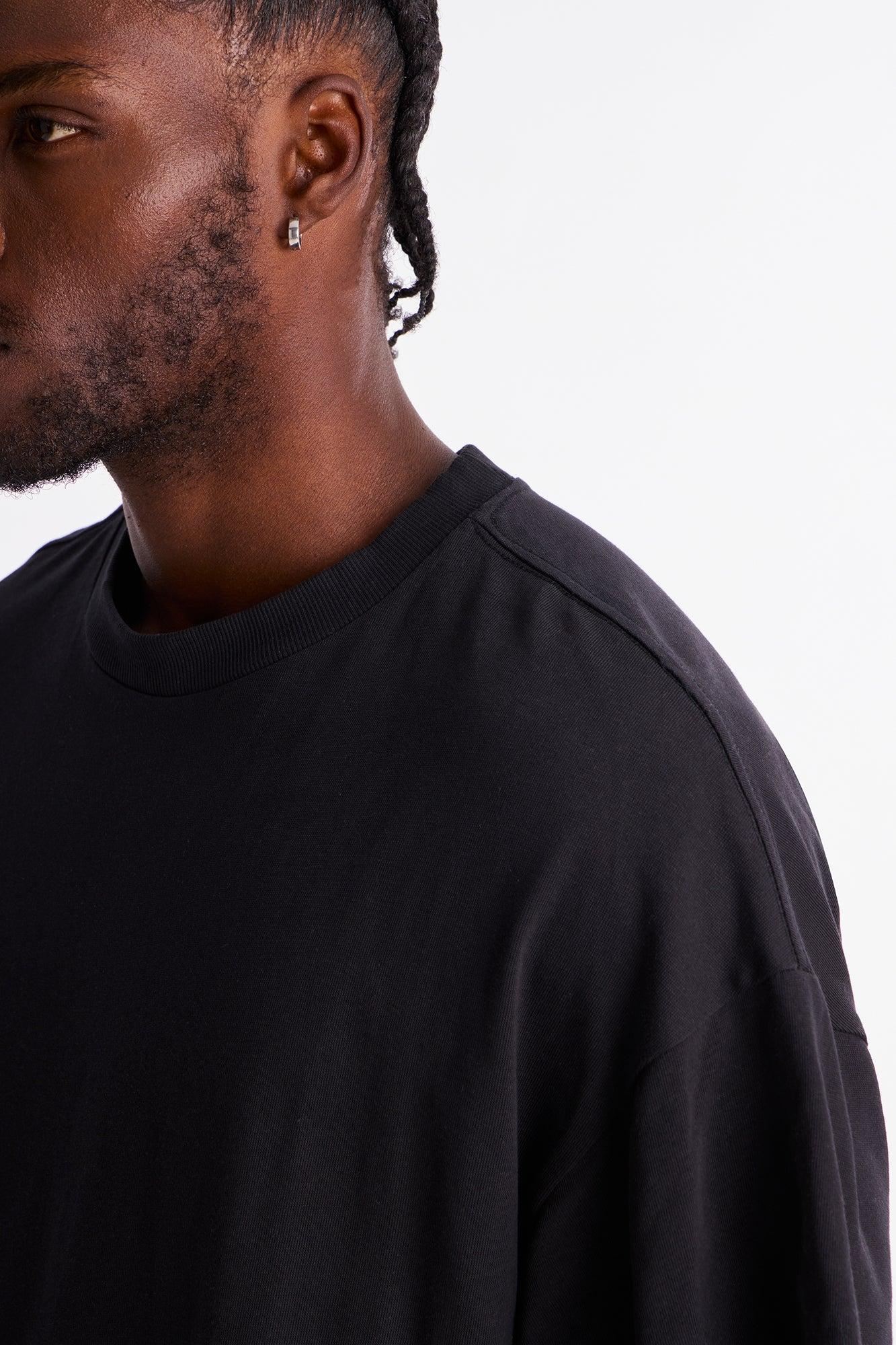 Boxy Heavyweight Tee 240GSM - Black Product Image