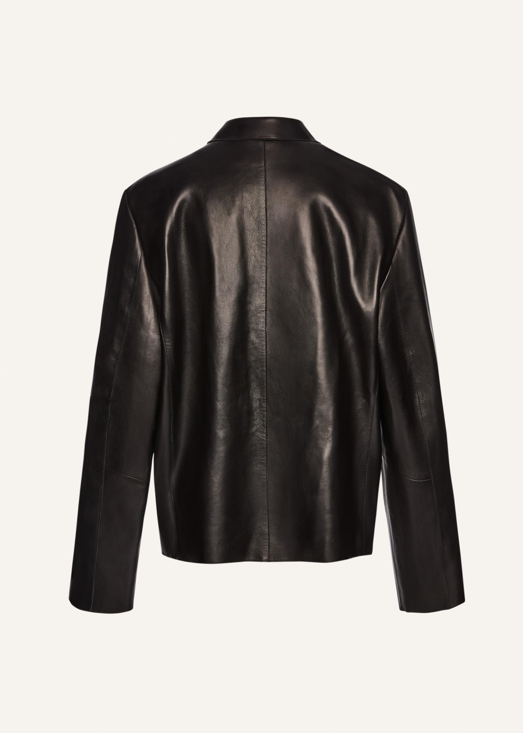 Zip shirt in black leather Product Image