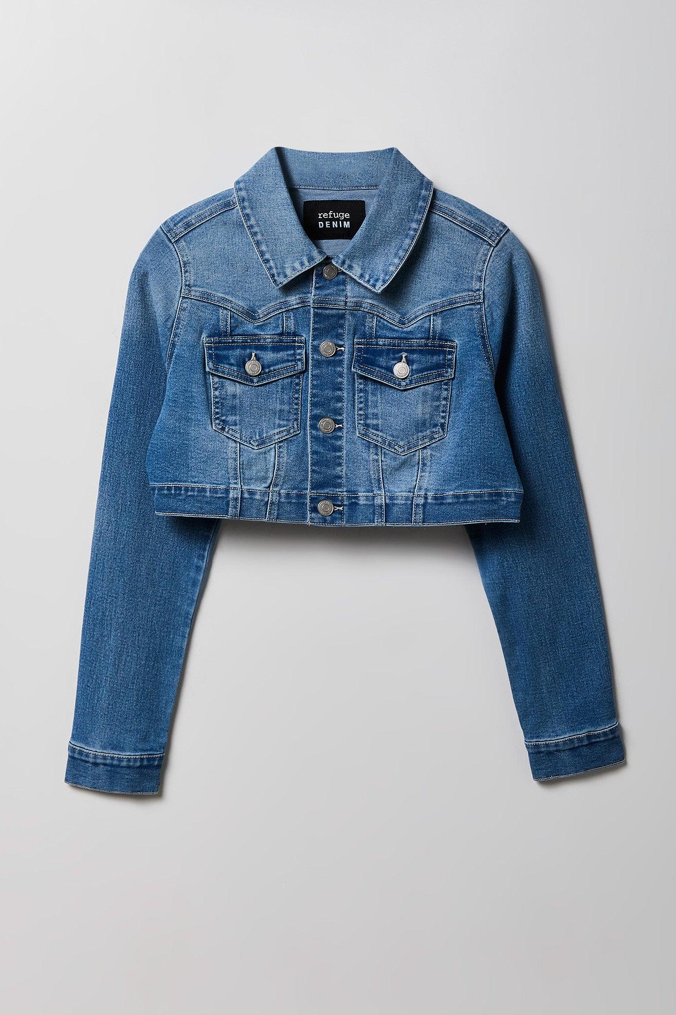 Classic Cropped Denim Jacket Female Product Image