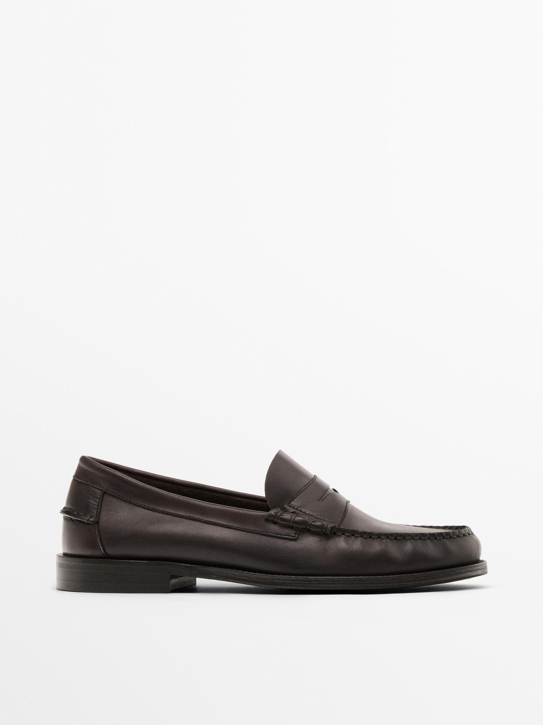 Oiled leather penny strap loafers Product Image