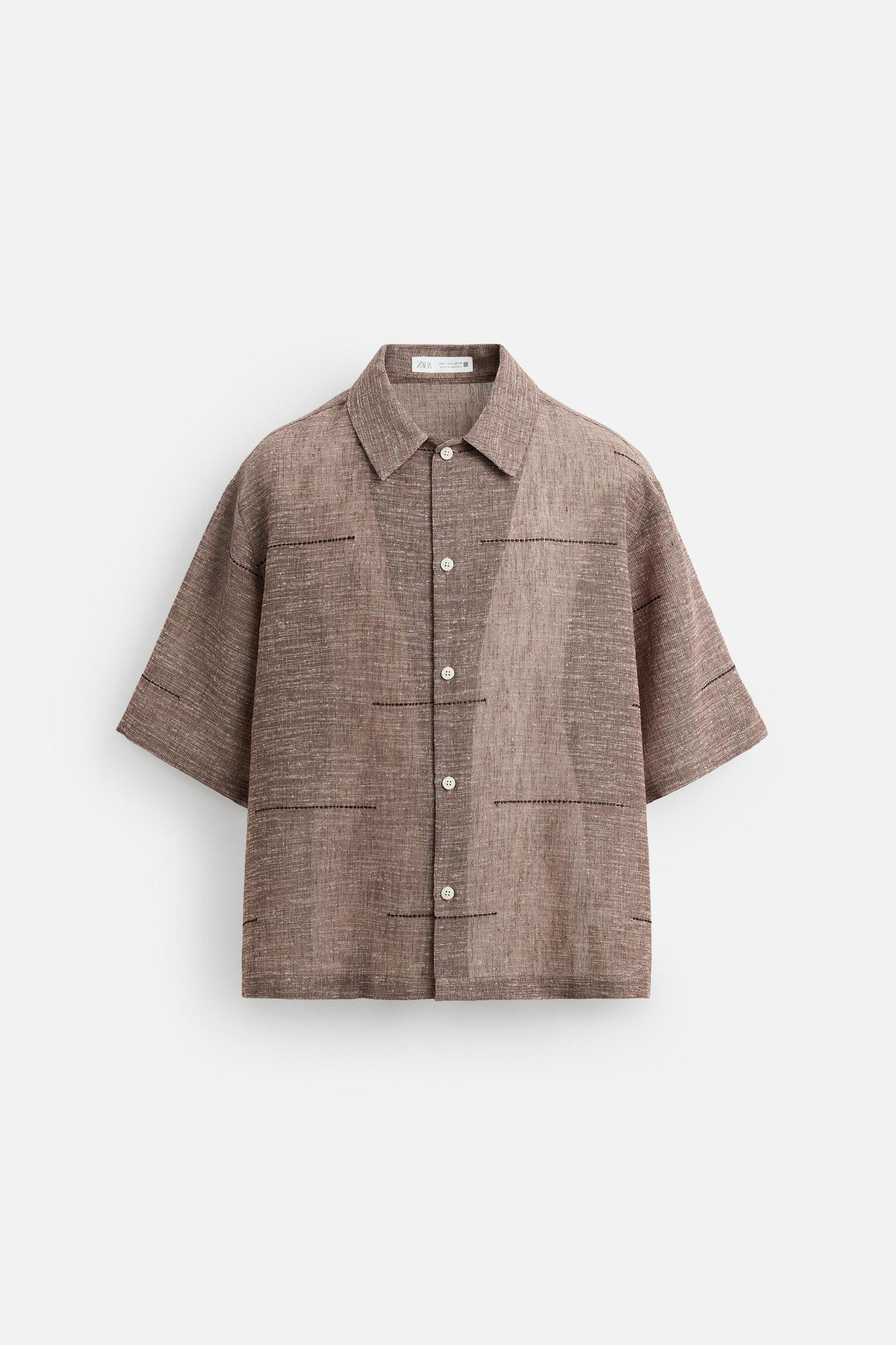 EMBROIDERED TEXTURED SHIRT Product Image