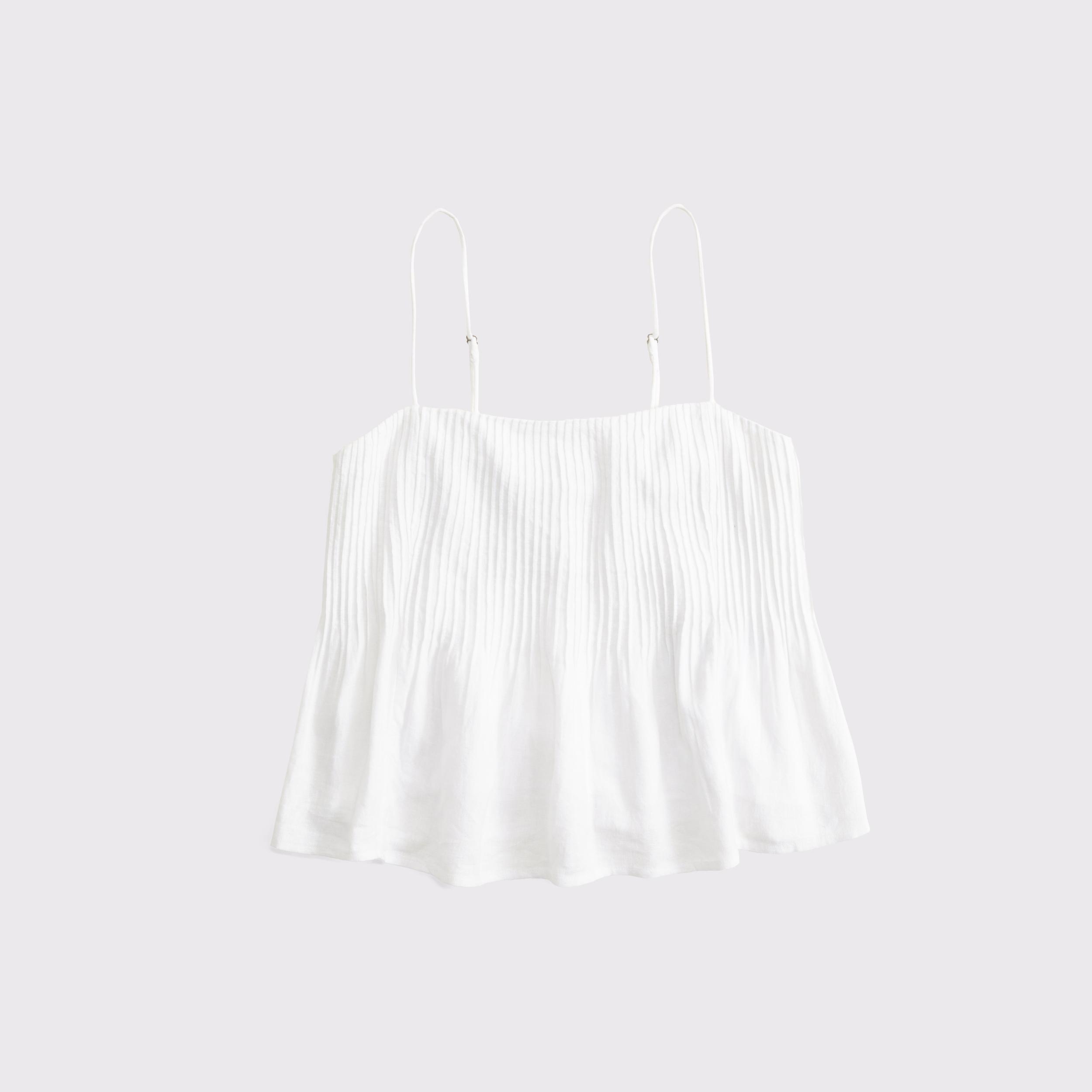 Linen-Blend Pintuck Cami Product Image