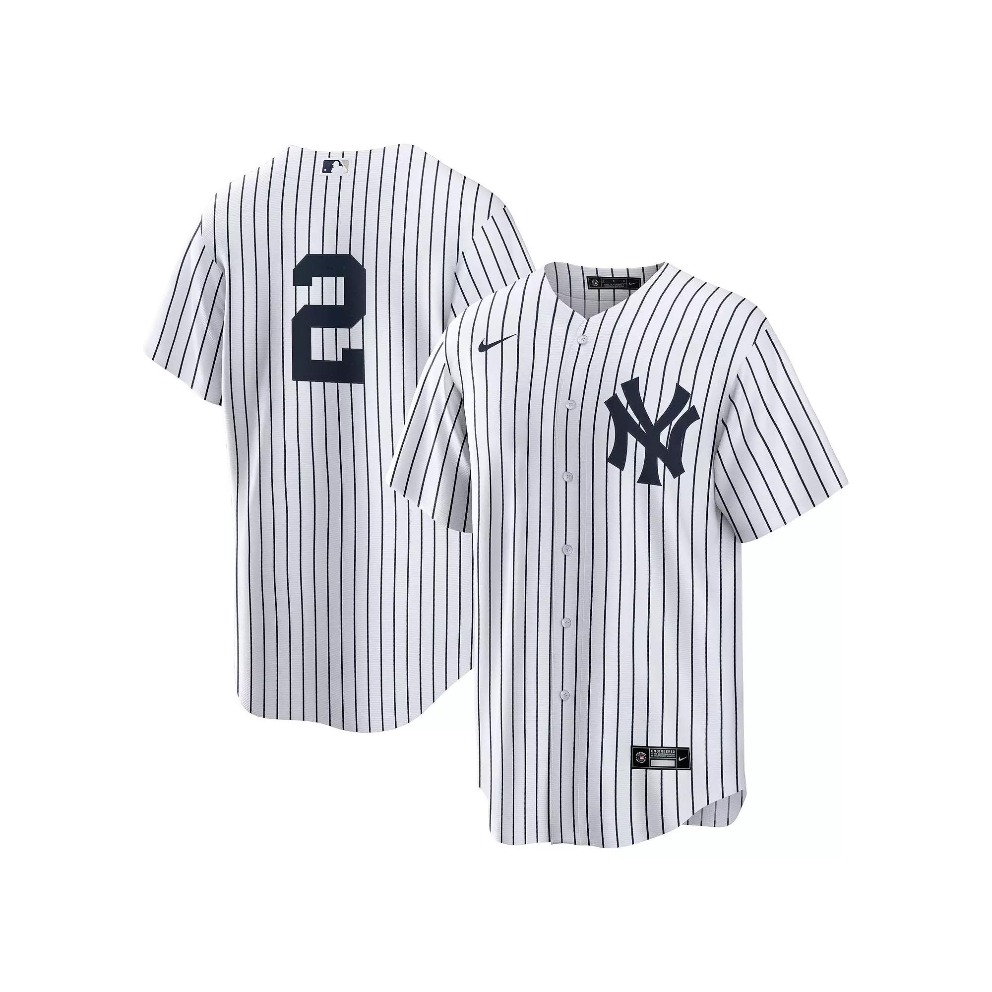 Men's Nike Derek Jeter White/Navy New York Yankees Replica Jersey, Size: 2XL Product Image