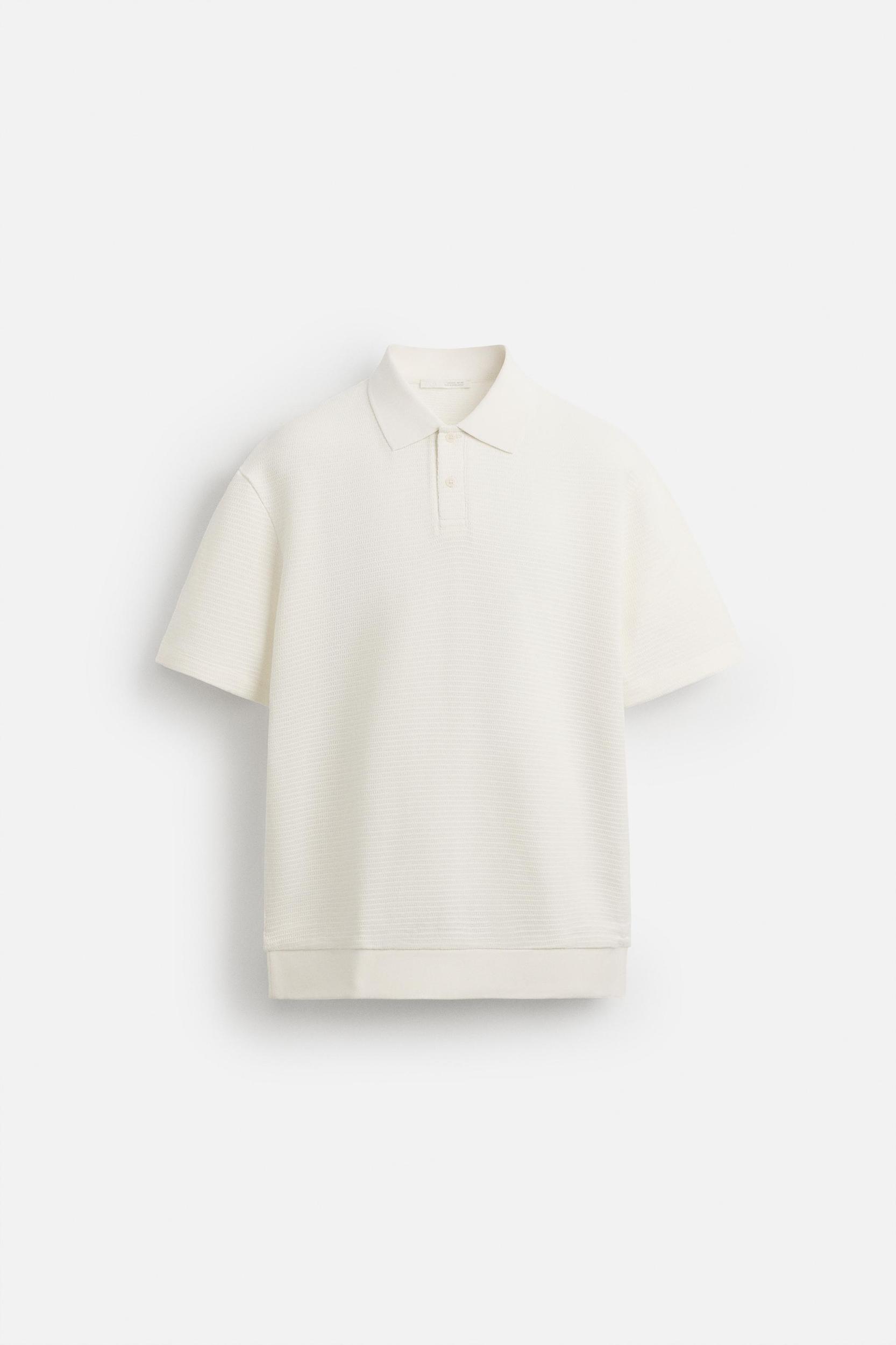 JACQUARD TEXTURED POLO SHIRT Product Image