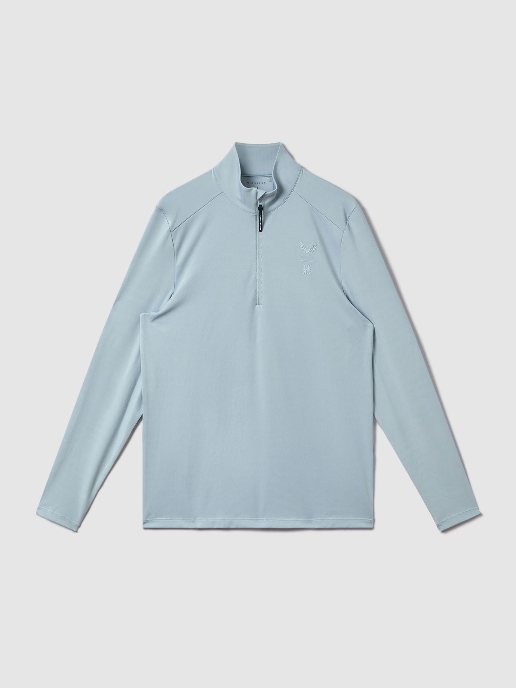 Castore Performance Quarter-Zip Funnel Neck Top in Blue Silver Product Image