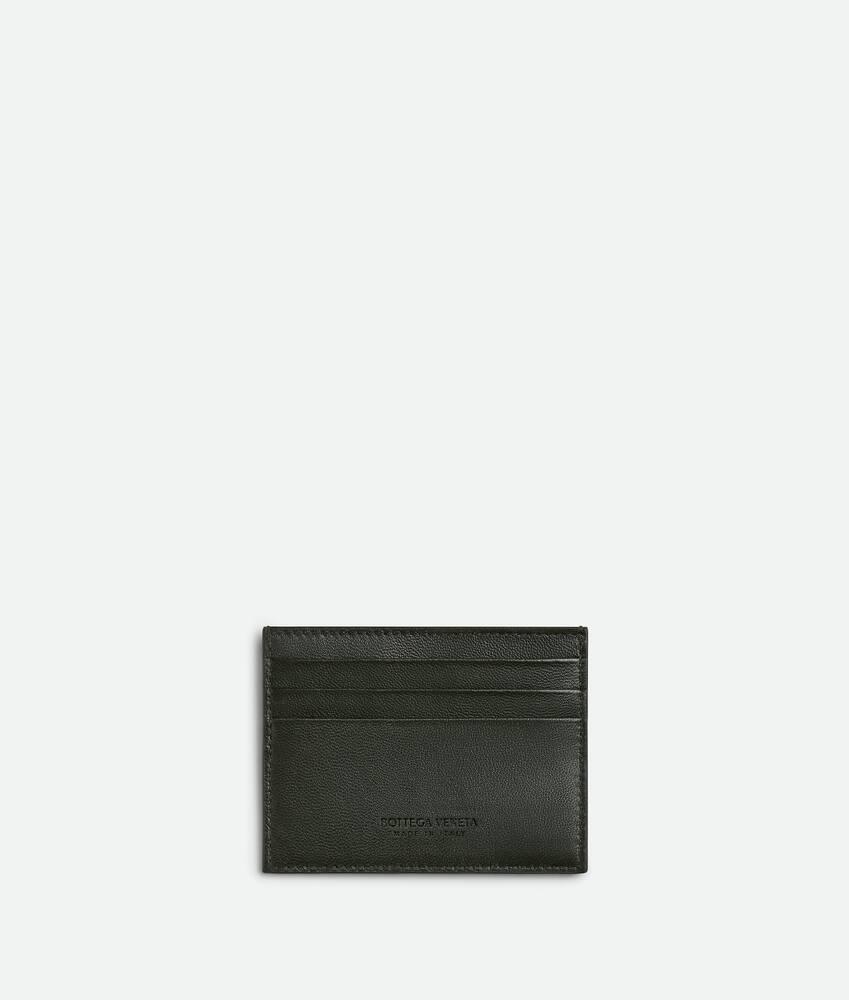Men's Intrecciato Diagonal Credit Card Case in Dark green Product Image