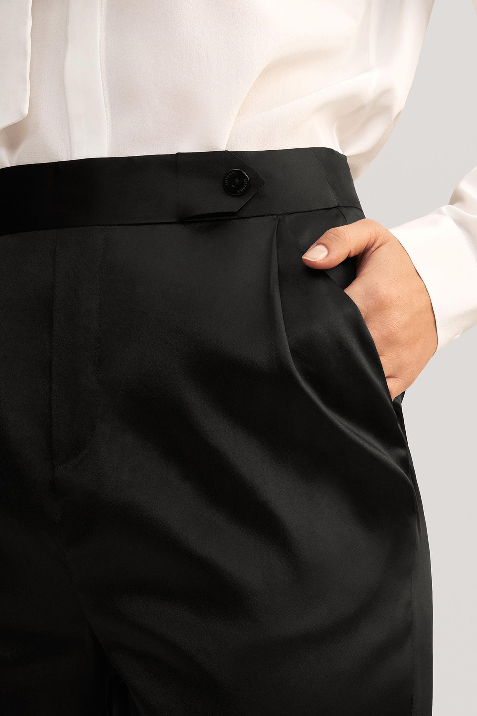 Comfort Fit Silk Cigarette Pants Product Image