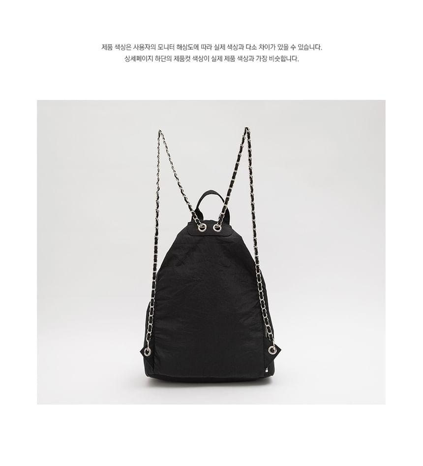 Chain Drawcord Backpack (Black) Product Image