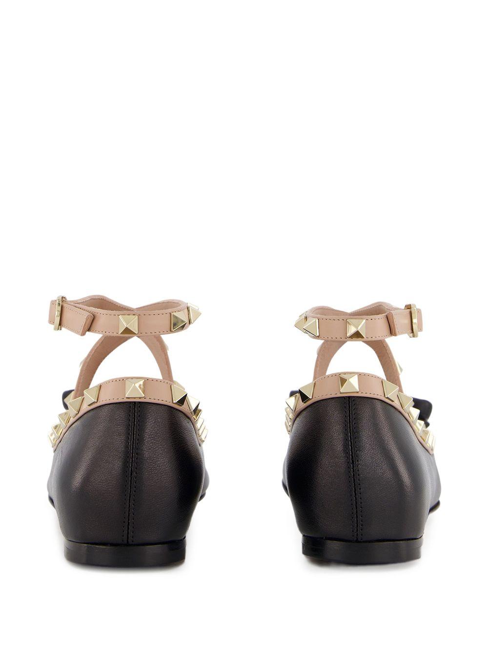 Rockstud leather ballerina shoes Product Image