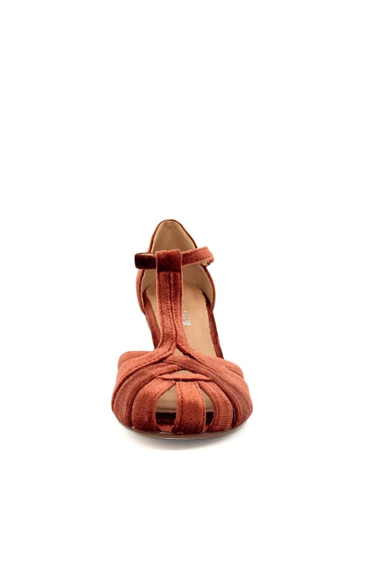 Sergi Velvet T-Strap Heels Product Image