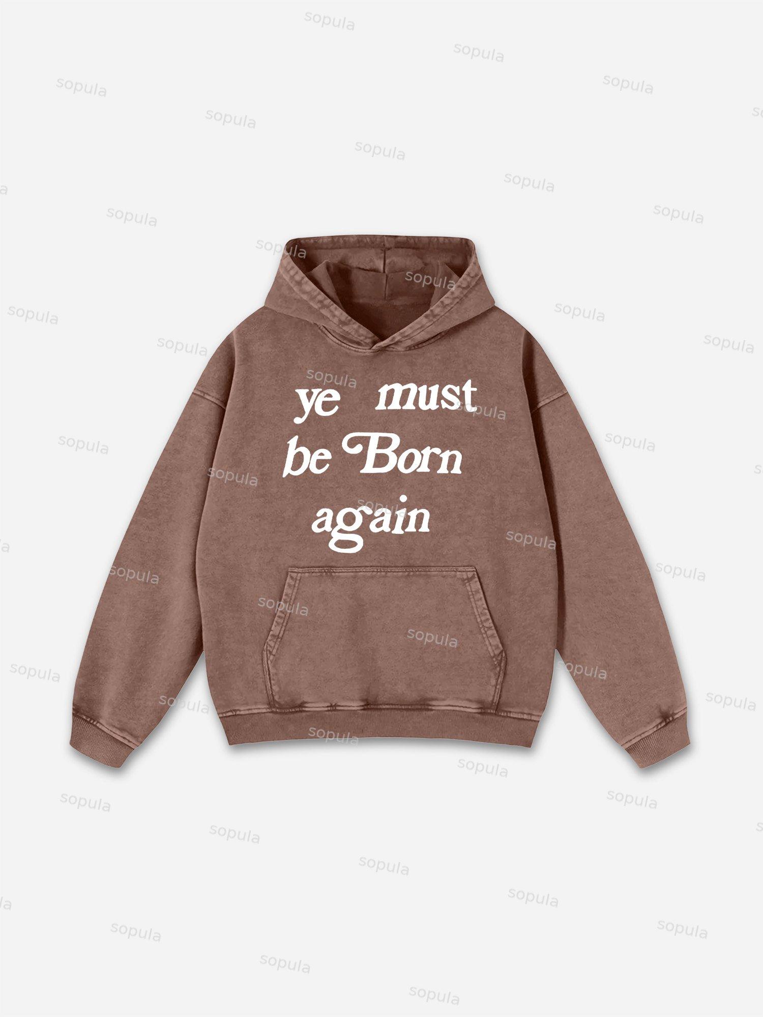 Sopula Vintage Move In Silence Graphic Acid Washed Oversized Hoodie Product Image