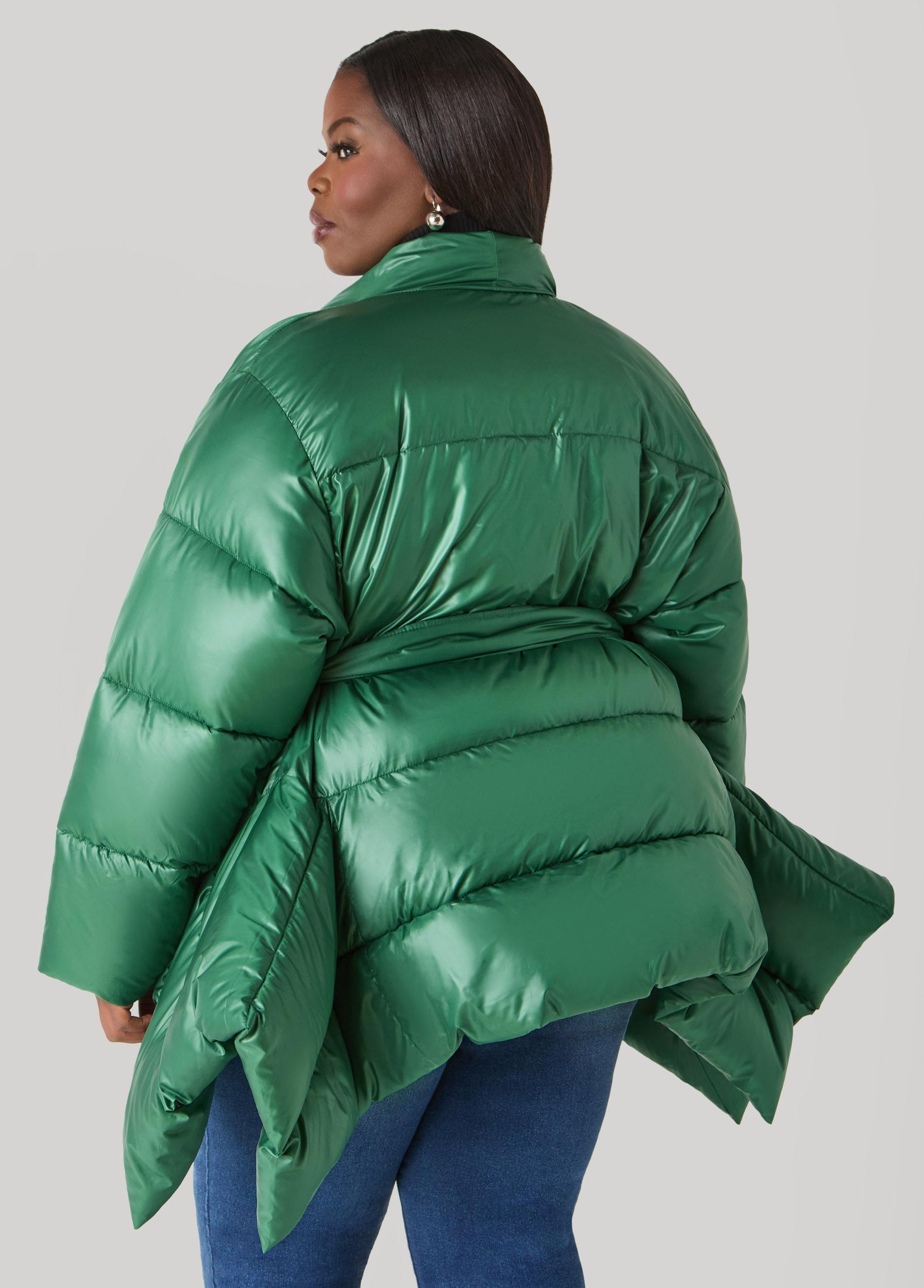 Asymmetric Belted Puffer Jacket Product Image