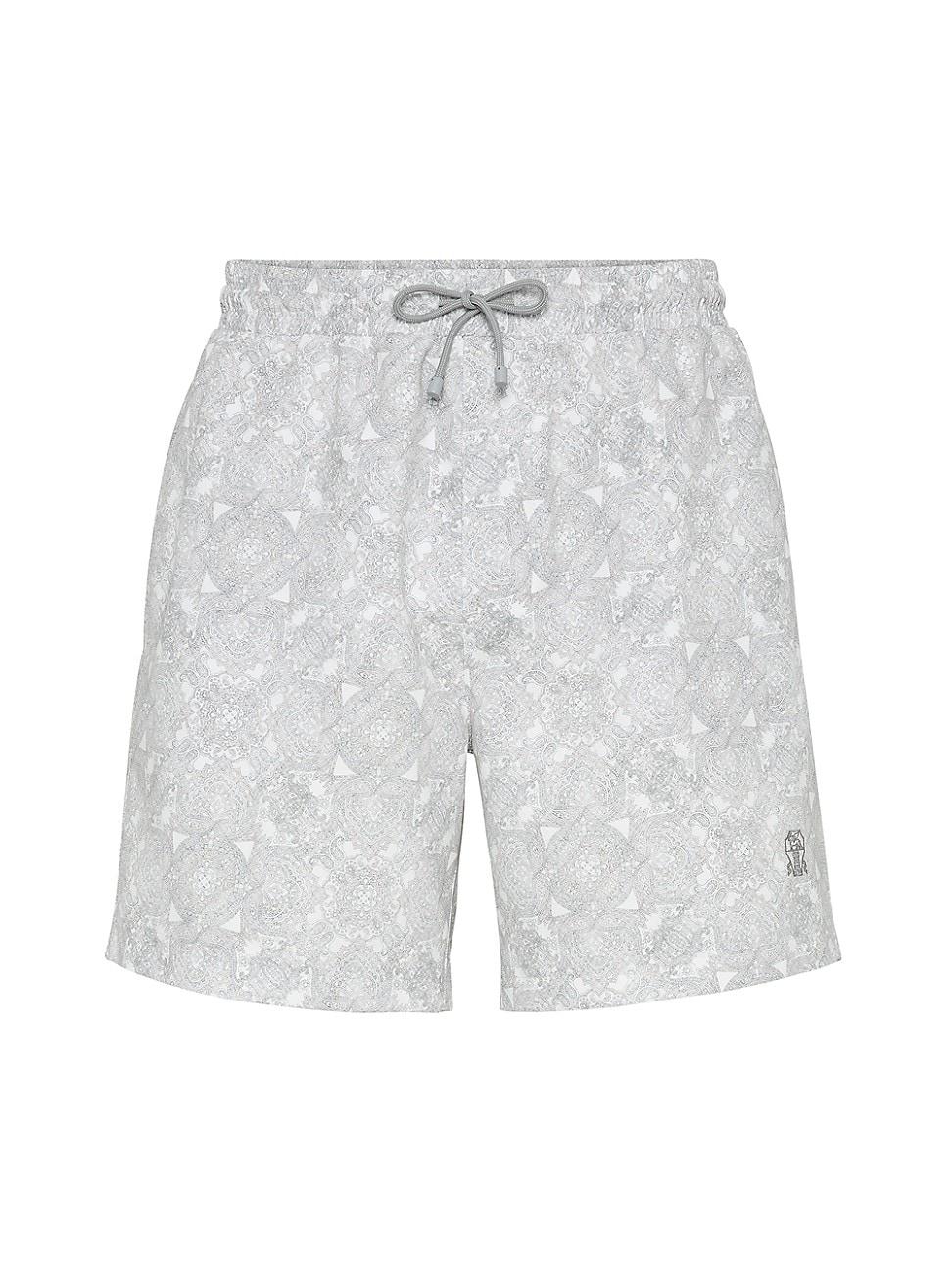 Mens Paisley Nylon Swim Shorts Product Image