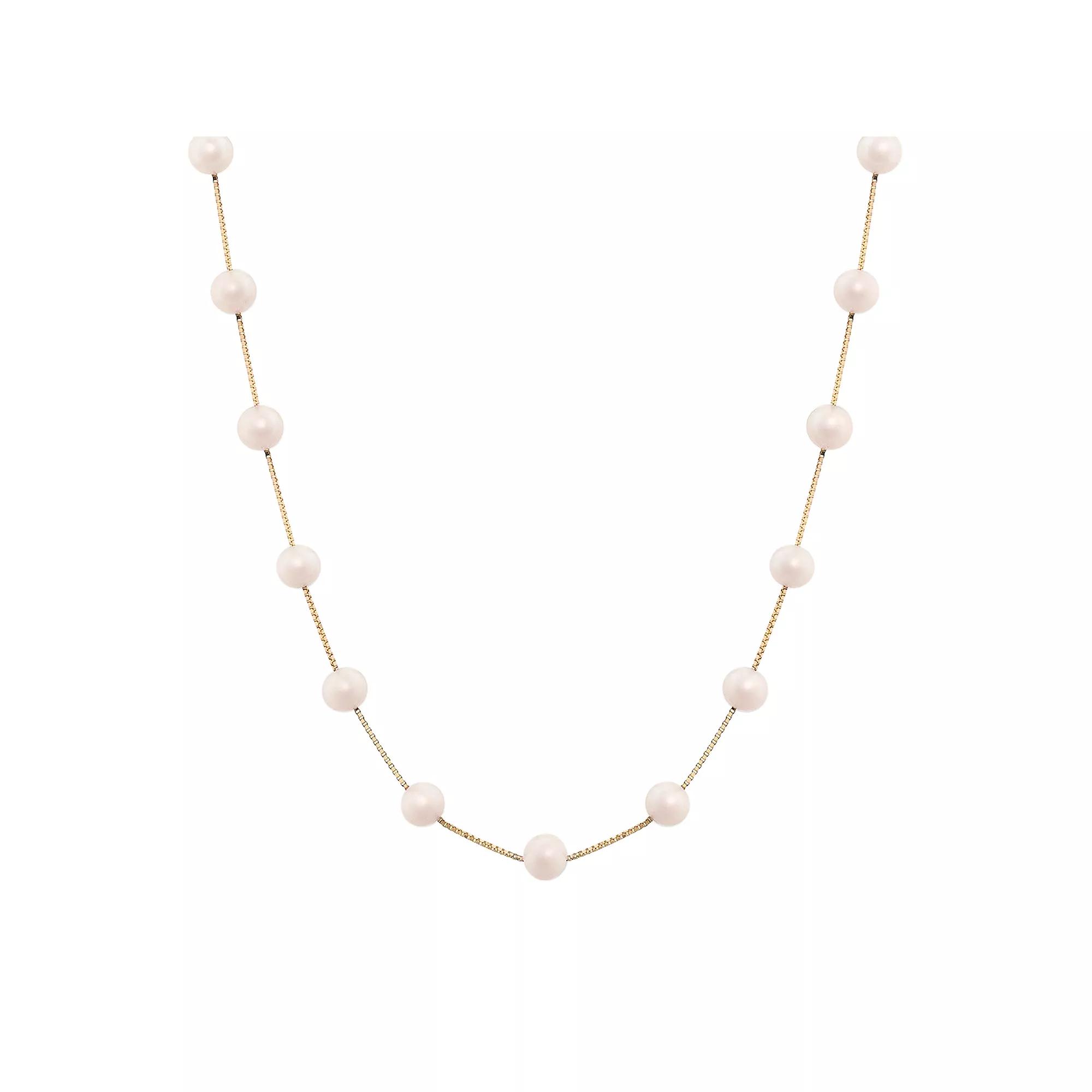 PearLustre by Imperial 14k Gold Dyed Pink Freshwater Cultured Pearl Station Necklace, Women's,  Product Image