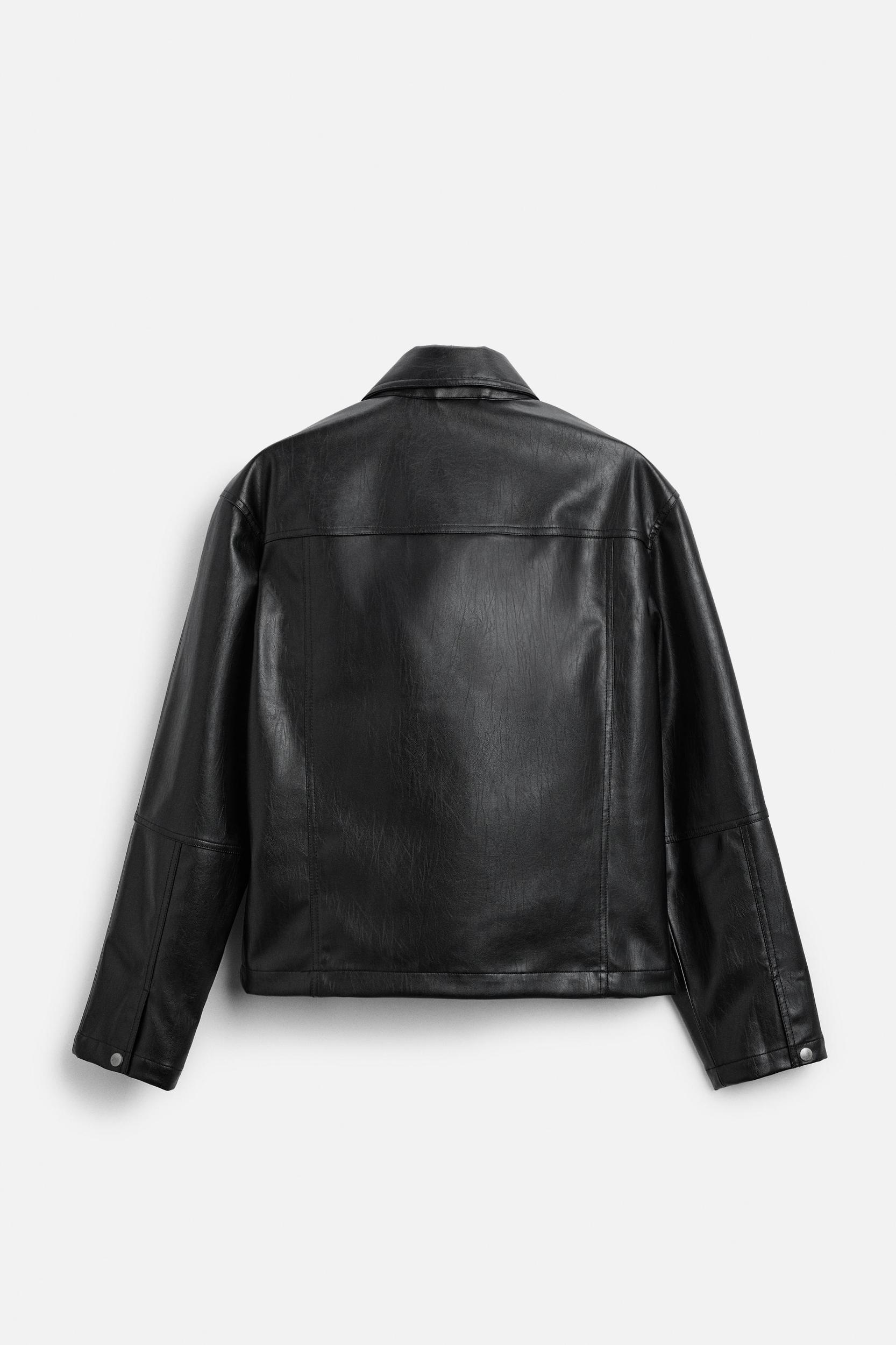 FAUX LEATHER OVERSHIRT Product Image