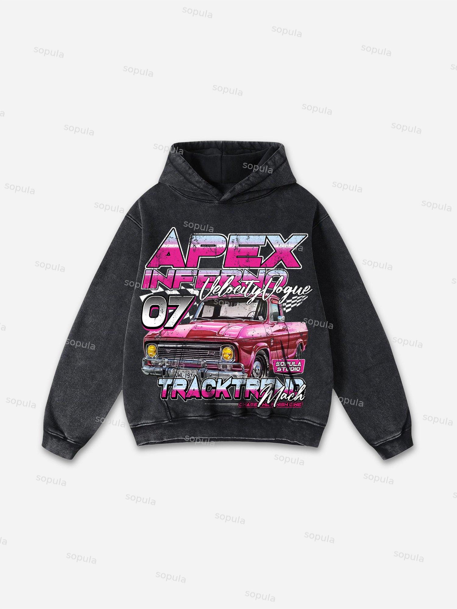 Sopula Virgin Mary Praying Washed Pocket Hoodie Product Image