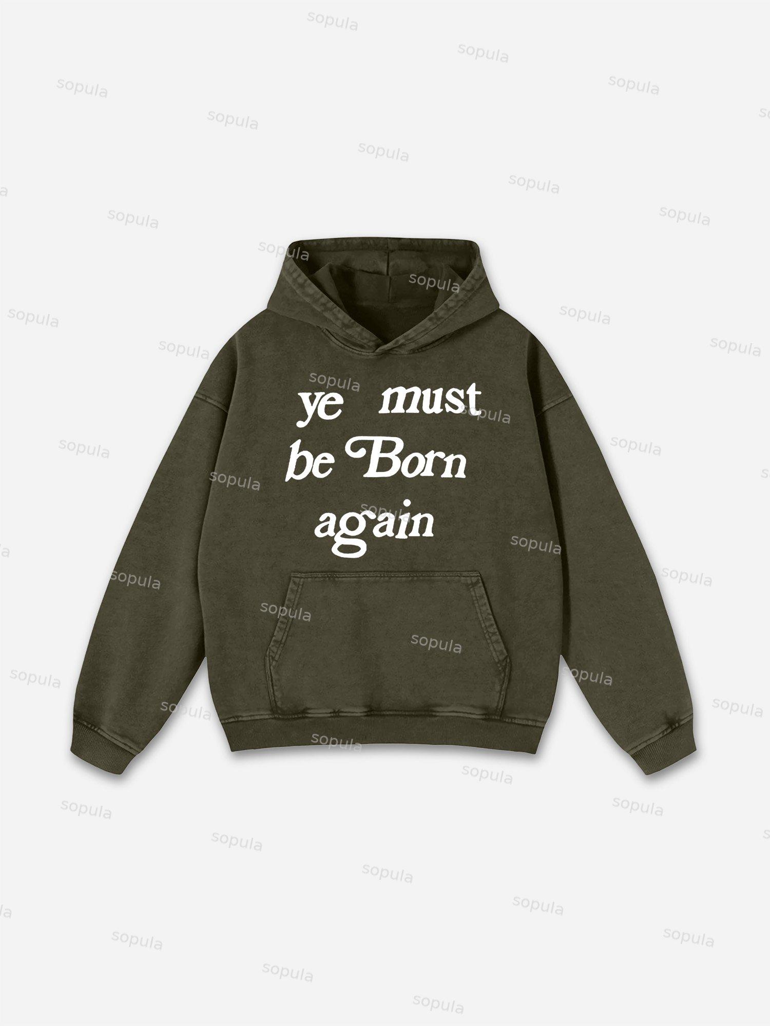 Sopula Vintage Move In Silence Graphic Acid Washed Oversized Hoodie Product Image